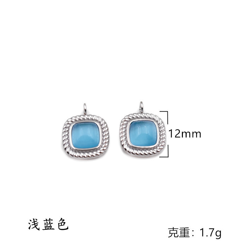 124# square light blue opalite