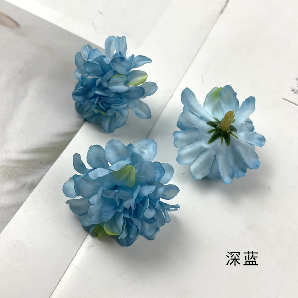 Simulación multicapa hortenida crisantemo cabeza DIY hecha a mano tocado material flor artificial decoración de la sala de bodas diseño de fondo de pared