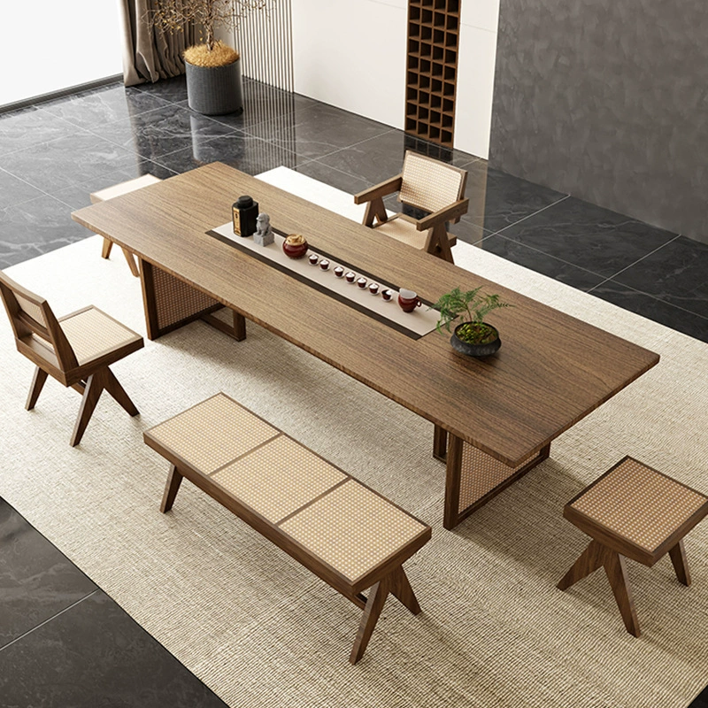 Чайный столик из цельного дерева Wabi-Sabi, стул для домашней гостиной, чайный столик кунфу, офисный гостевой чайный столик