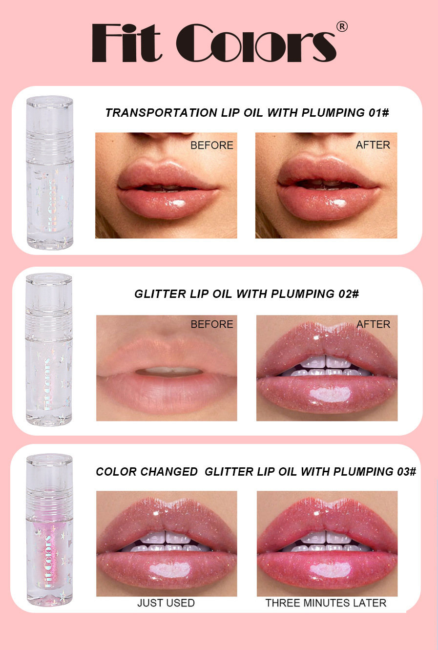 Casual Multicolor Solid Color Glass Lip Gloss display picture 4