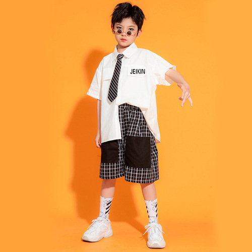 Children's Street Dance Fashion Boy's Hip Hop Set Girl's Jazz Performance Outfit Korean Version JK Chorus Uniform School Uniform Garden Uniform