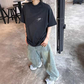 天花板版本现货高品质BL家新款钥匙徽章短袖T恤宽松版型男女同款T