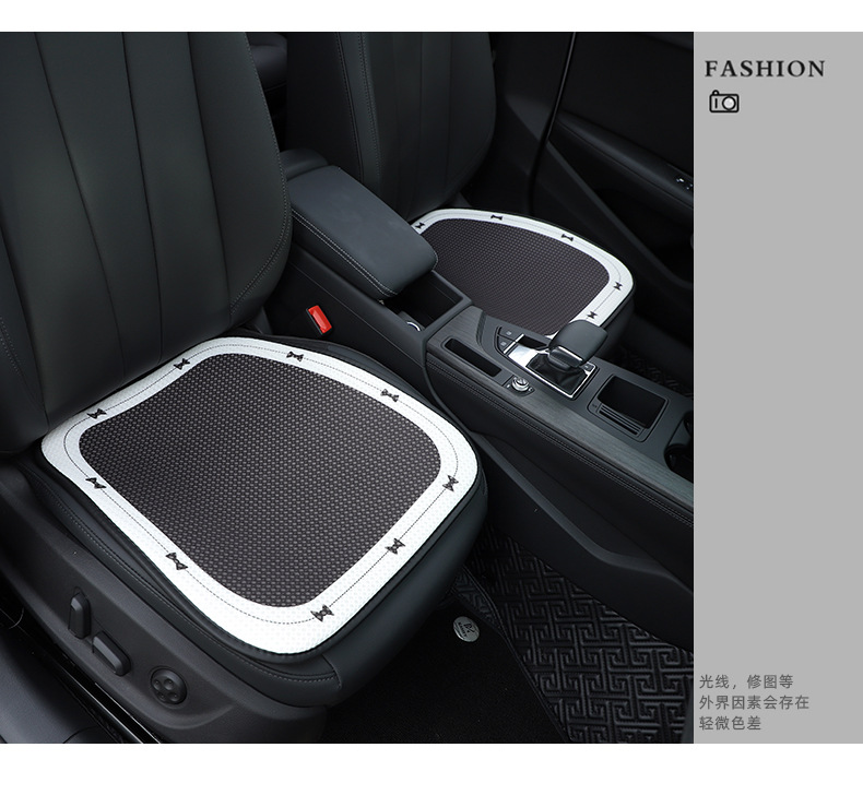 Summer Ice Silk Car Seat Cushion, High-End Bow Car Summer Cool Breathable Seat Cushion, Simple Car Seat Cushion