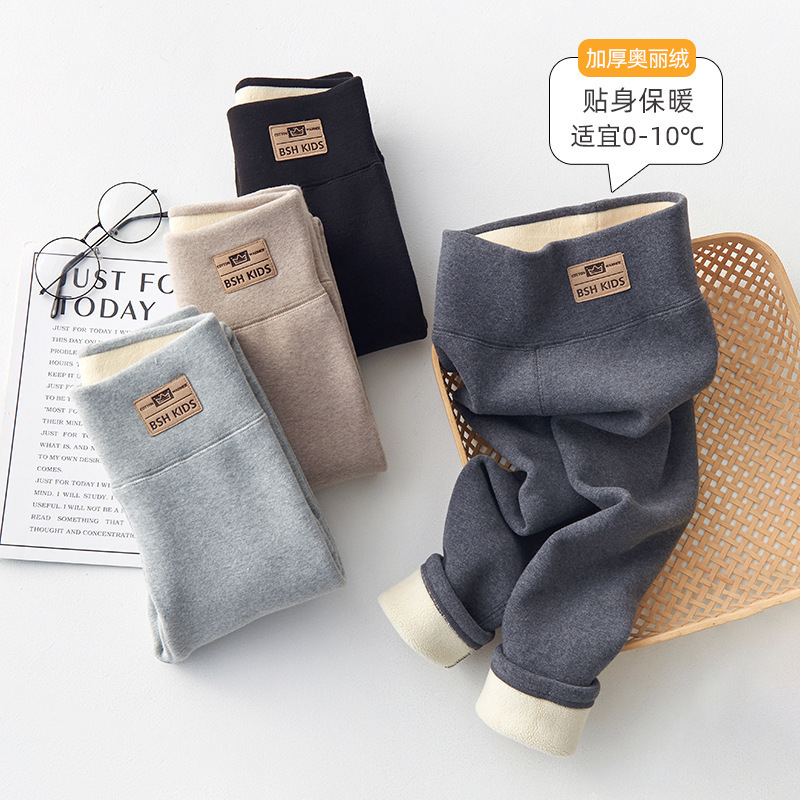 Warm cotton children's winter leggings