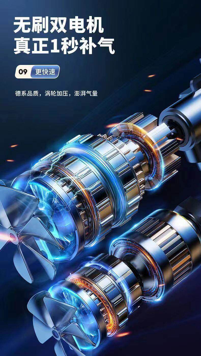 Automatic Wireless Digital Display Car Air Pump for Motorcycles, Cars, and Electric Bicycles, Portable Car Air Pump