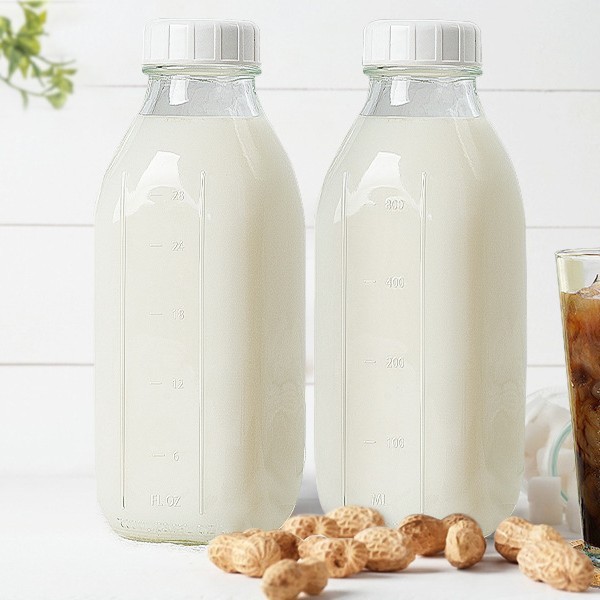 越境特別供給 1000 ミリリットルスケールミルクコーヒースムージー再包装ジュース水出しシール蓋食品グレードのガラスボトル|undefined