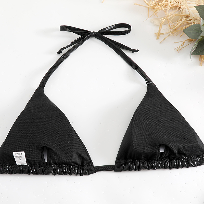 92g Weight Sexy Feel Of Sensation Bikini Panties Style Polyester Fabric Type 2 Pieces Set Quantity Swimming Pool, Beach Occasion Solid Color Pattern Women's Gender Women's Solid Color 2 Pieces Set Bikinis Swimwear 23