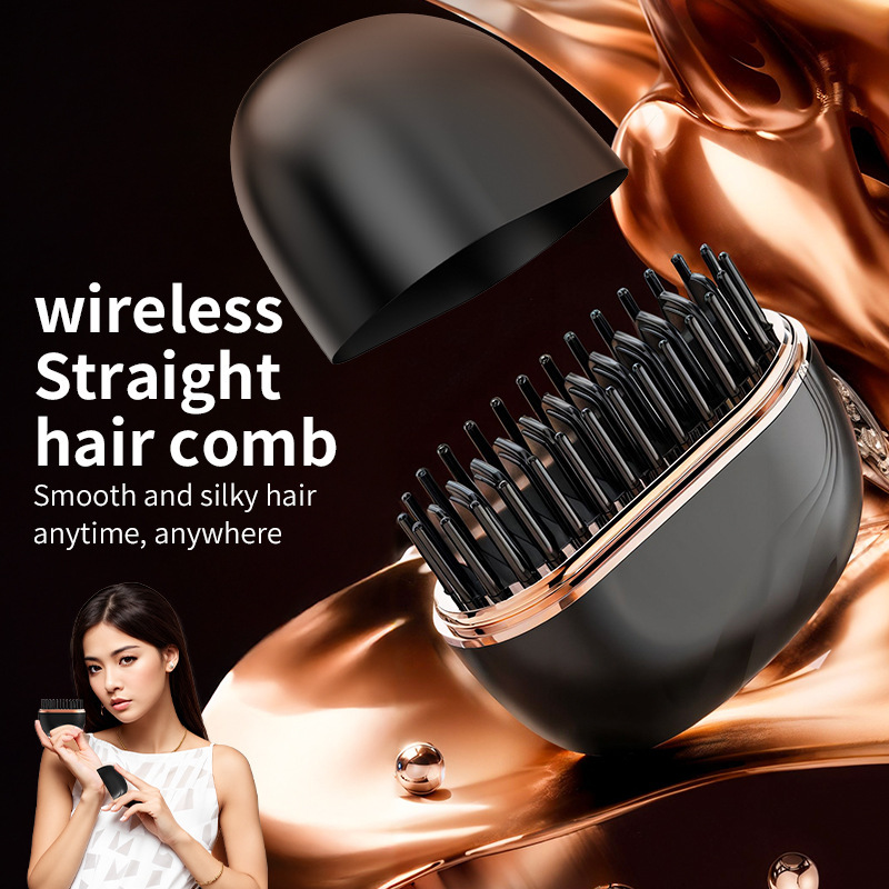 スポット縮毛矯正コーム新しいストレートヘアアイロン怠惰な縮毛矯正カーリングワンドワイヤレス縮毛矯正コームカーリングとストレートデュアルパーパスクロスボーダーホットスタイル|undefined