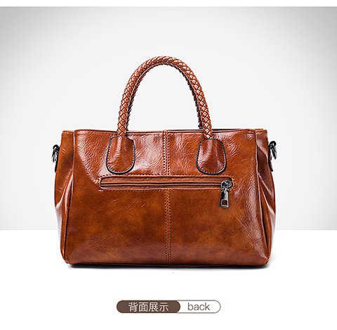 European and American retro women's bag trend, new cross-border hand-held shoulder crossbody bag made of oil wax leather for export, one piece, global consignment undefined