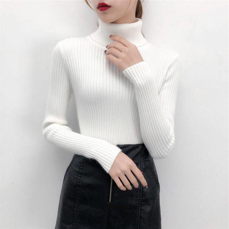 Turtleneck Sweater Women's 2024 Autumn and Winter New Turtleneck Slim-Fit Slimming Warm All-Match Stylish Fashionable Knitted Base Shirt