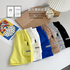 2025夏辰母六色防汚半ズボン黒科技男児工装斜紋ズボン子供幼稚園衛ズボン