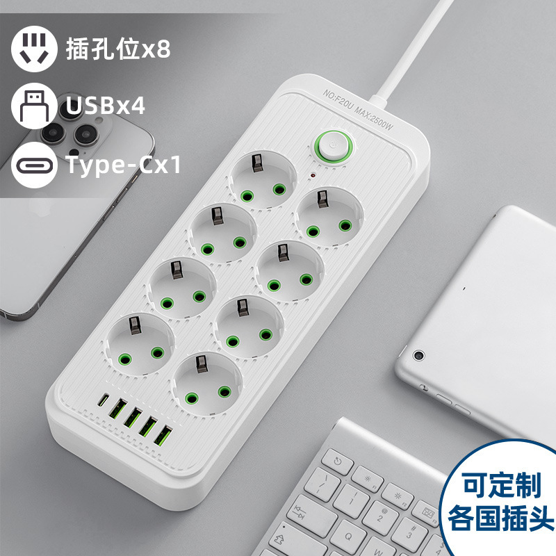 Tablero de enchufe estándar europeo enchufe especial de regulación Europea con interfaz USB interruptor alemán enchufe de oficina doméstica
