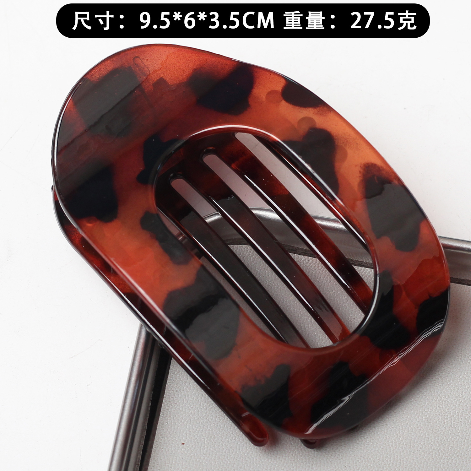 Nuevo material transfronterizo de PC plano elíptico clip de cabello de la cabeza trasera rascar el cabello de la cabeza curva temperamento arco clip de tiburón adornamiento para el cabello image 16