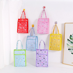 Japanese cartoon portable portable student lunch bag lunch box bag thermal bag double-layer zipper square vertical ice bag