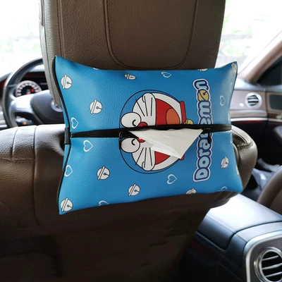 British Union Jack tissue: Car tissue box/set - sm-tissue-box-blue-dingdangtissue-boxleather