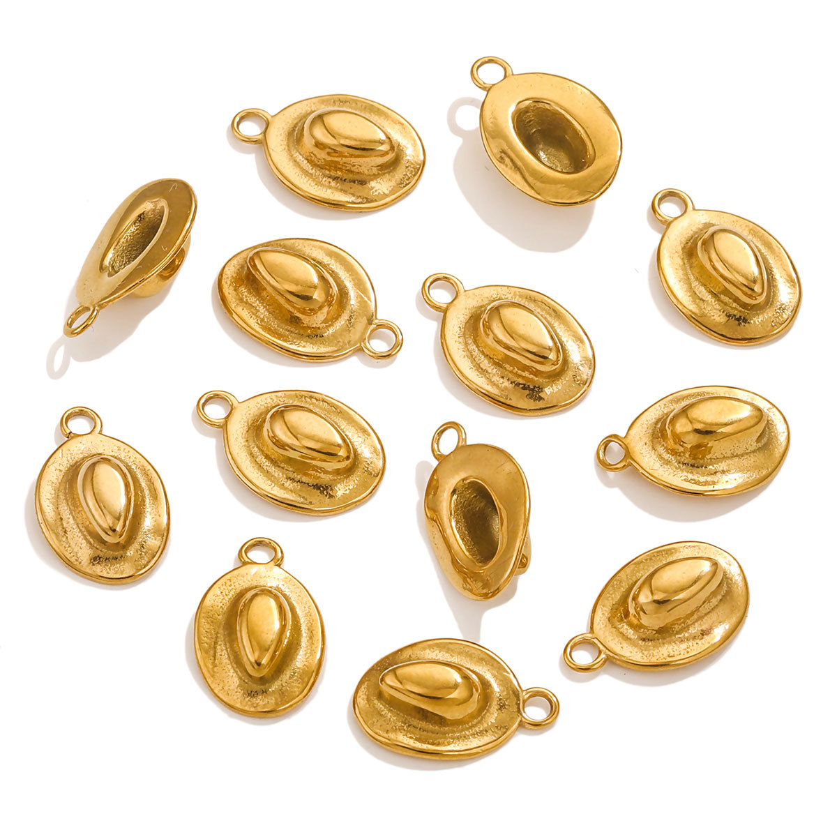 Acero inoxidable 3D denim sombrero colgante colgante 18K oro DIY pulsera collar bolsos colgante colgante al por mayor