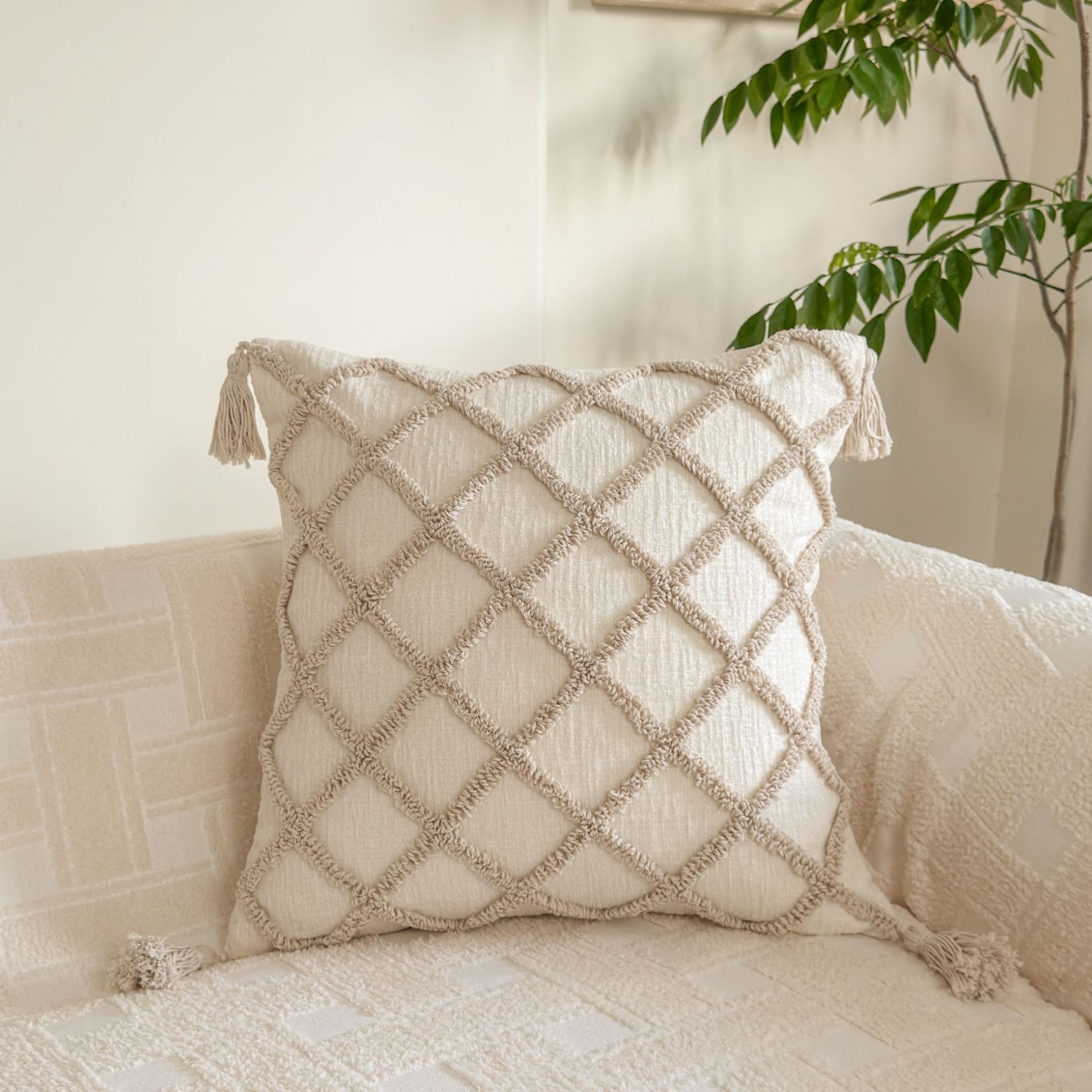 Nórdico inswind almohada simple versátil sala de estar sofá cojín dormitorio ventana flotante cabeza de cama respaldo cojín almohada cubierta