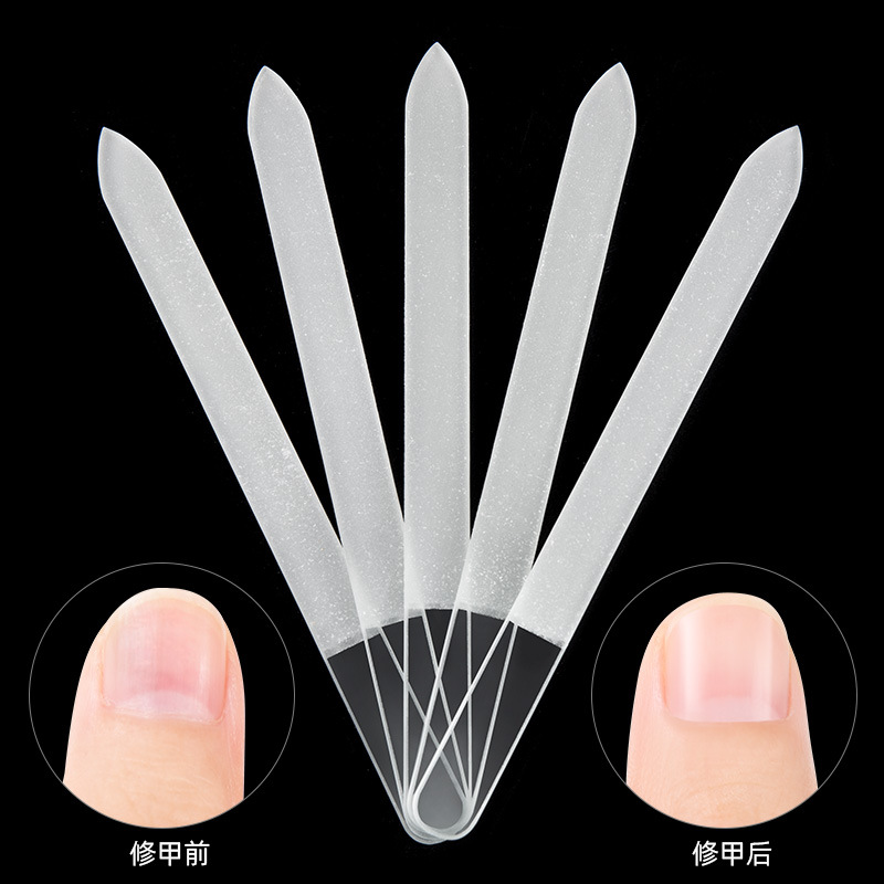 美甲透明玻璃指甲锉抛光打磨条指甲修型锉条独立包装专业美甲工具