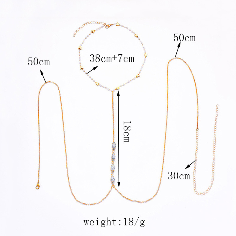 1 Piece Fashion Butterfly Artificial Gemstones Imitation Pearl Alloy Body Chain