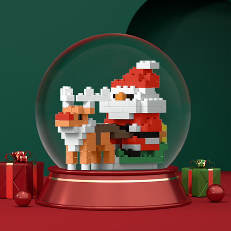 Comercio exterior transfronterizo al por mayor regalo de Navidad micropartículas bloques de construcción de diamantes rompecabezas juguetes de montaje árbol de Navidad Papá Noel image 3