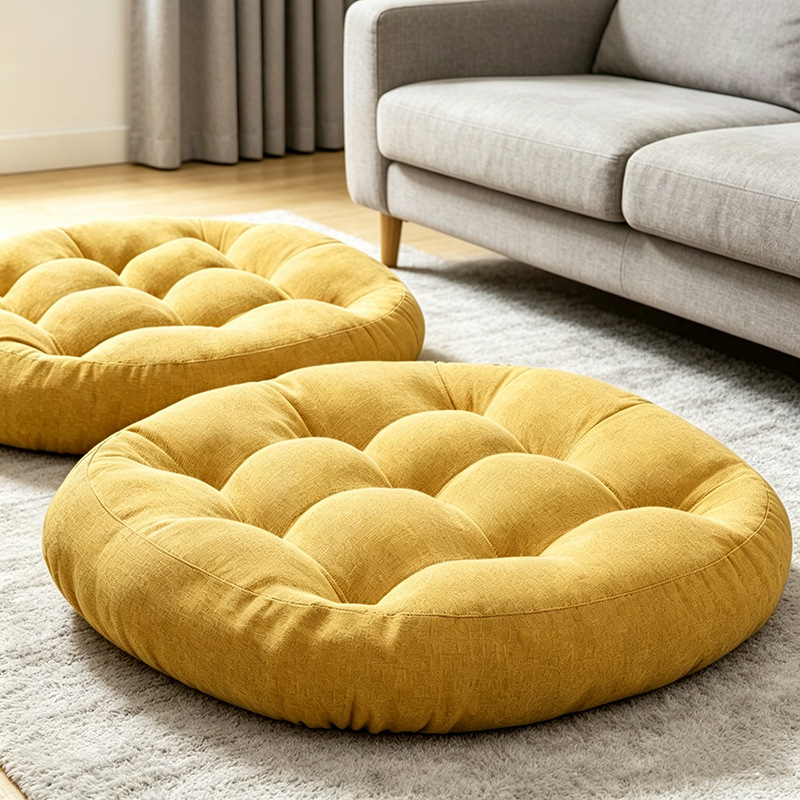 Japanese-Style Linen Floor Cushion, Thickened Tatami Futon for Home Use, Living Room Floor Meditation Cushion, Soft Cushion for Bay Window Japanese-Style Linen Floor Cushion, Thickened Tatami Futon for Home Use, Living Room Floor Meditation Cushion, Soft Cushion for Bay Window