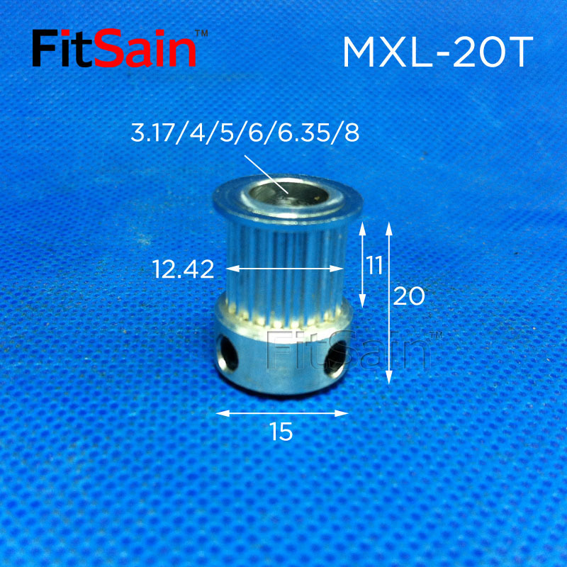 FitSain-MXL20齿带宽10同步轮皮带轮步进电机中孔3.17-4-5-6-6.35