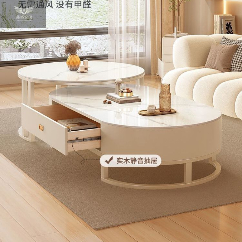 Roca de lujo ligero red simple mesa de té ovalada moderna sala de estar doméstica nueva mesa de té de tipo pequeño un cabello