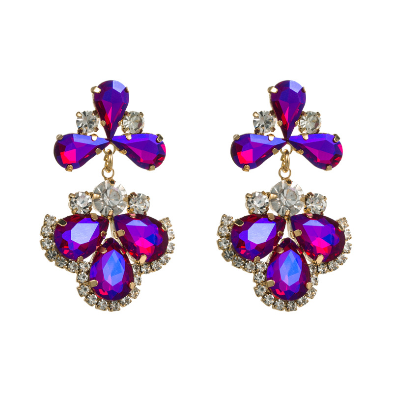Women'S Gender Fashion Geometric Alloy Rhinestones Women's Earrings 1 Pair