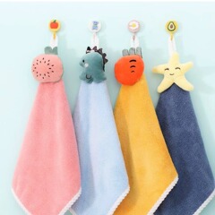 Hand Towel Hanging Towel for Kids Cute Home Use Absorbent Bathroom Kitchen Towel Rack Small Hand Towel