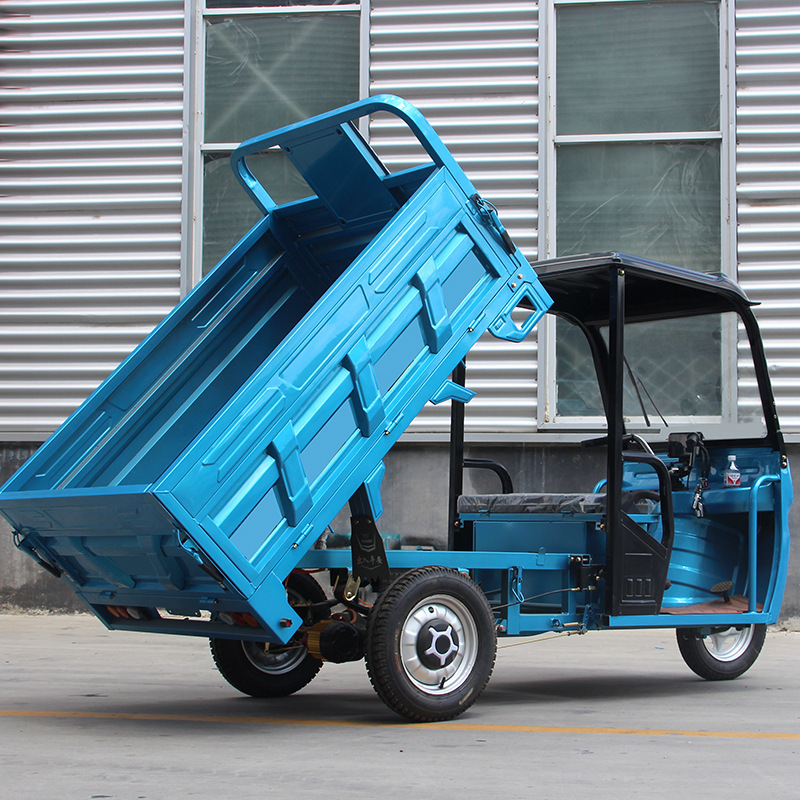 Three bouncers export battery car electric tricycle agricultural with shed pull goods household semi-closed cargo farm manufacturers