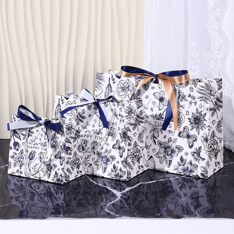 꽃 캐릭터 [파란색], 흰색 판지 230g, 미니 사이즈 15*14*7