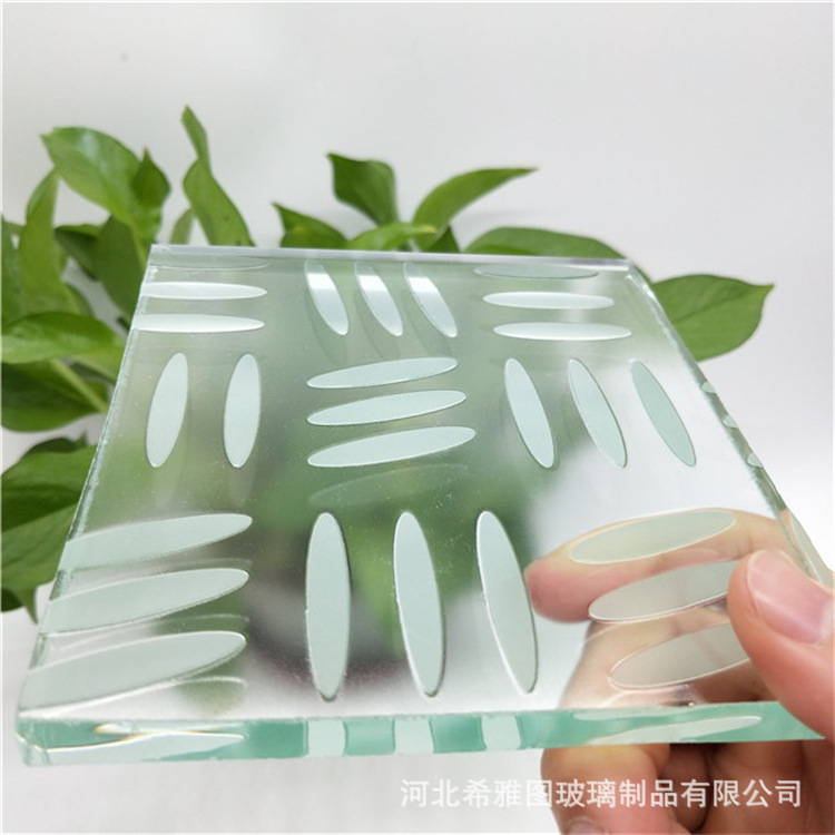 防滑夹胶玻璃钢化地面板砖楼梯景点栈道 源头工厂 多种防滑花型