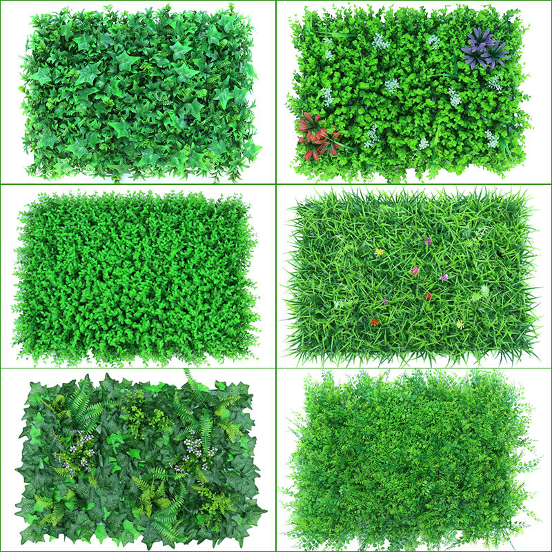 Simulated plant wall, green plant wall, eucalyptus background wall, plastic fake lawn door, indoor store signature plant flower wall