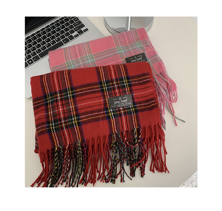 300g Weight Scarf Classification Casual, Outdoor Occasion Women's Sweet Plaid Imitation Cashmere Scarf