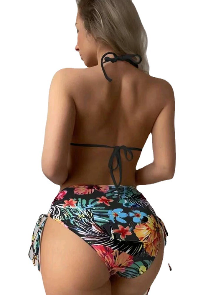 Комплект, sexy многоцветный купальник, европейский стиль, 3 предмета, облегающий, оптом