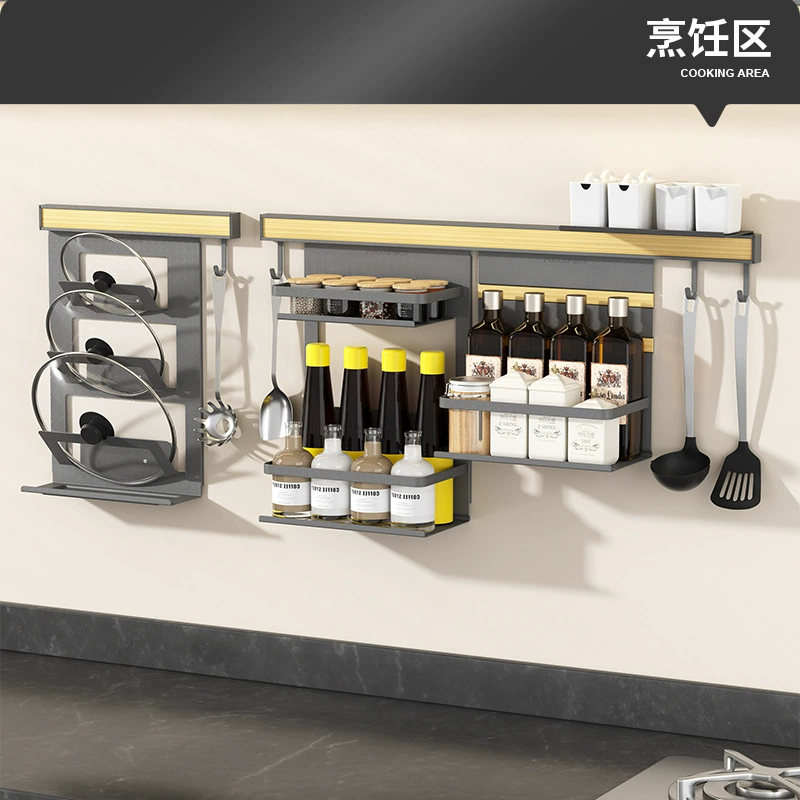 Wall-mounted Shelf Rack Wear-resistant No-drill Kitchen from Yomiego
