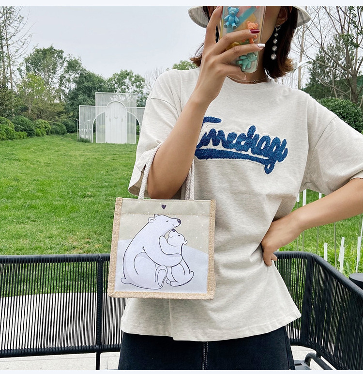 Bolsa de almuerzo bolsa de merienda bolso femenino trabajador de oficina simple ins bolsa de almuerzo bolso de estudiante bolsa de almuerzo de gran capacidad