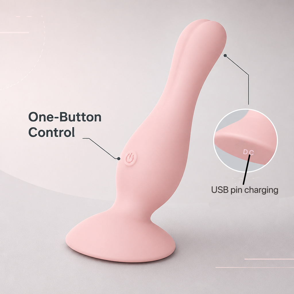 App-Controlled Prostate Massager Anal Plug with Puller, Pink Large — detail image 11