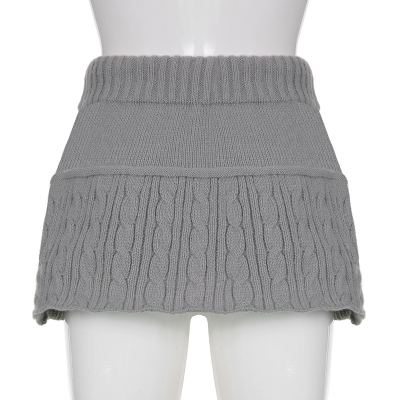Damen Wollrock Mit Dekorativen Wollbällen Für Den Alltag_voghion.com