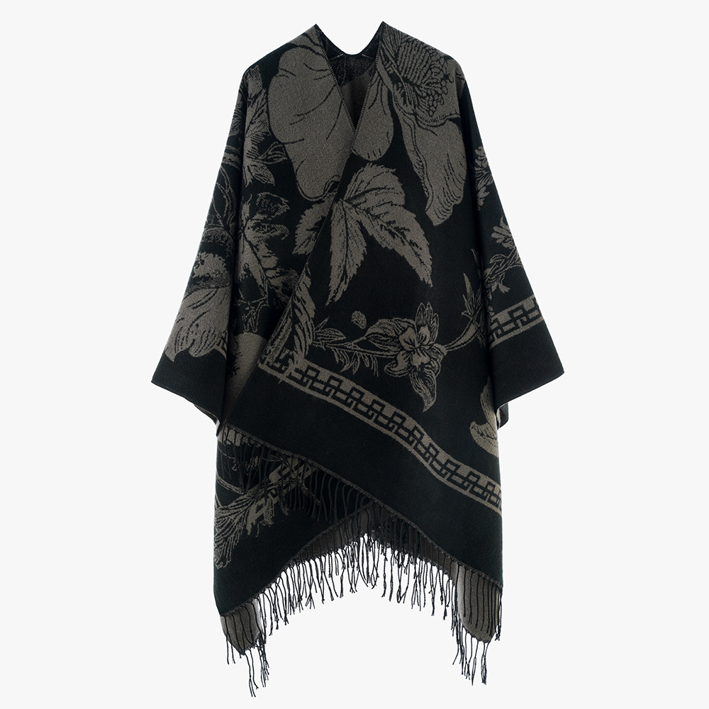 Nueva impresión universal otoño y invierno jacquard chal chal imitación de cachemir doble cara chal popular en Europa y América