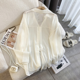 Back Slit Chiffon Sun Protection Shirt Women's Long-Sleeved 2025 Summer New Loose and Stylish Thin Cardigan Jacket