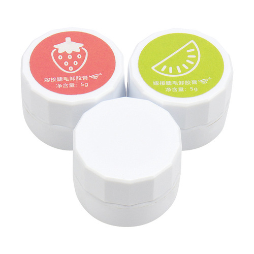 Wholesale Fruity Eyelash Remover Cream White Bottle Grafted False Eyelash Remover Cream 5g