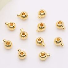 保色球形定位扣收尾扣18K金  隔珠手链项链收尾圆珠定位扣DIY材料