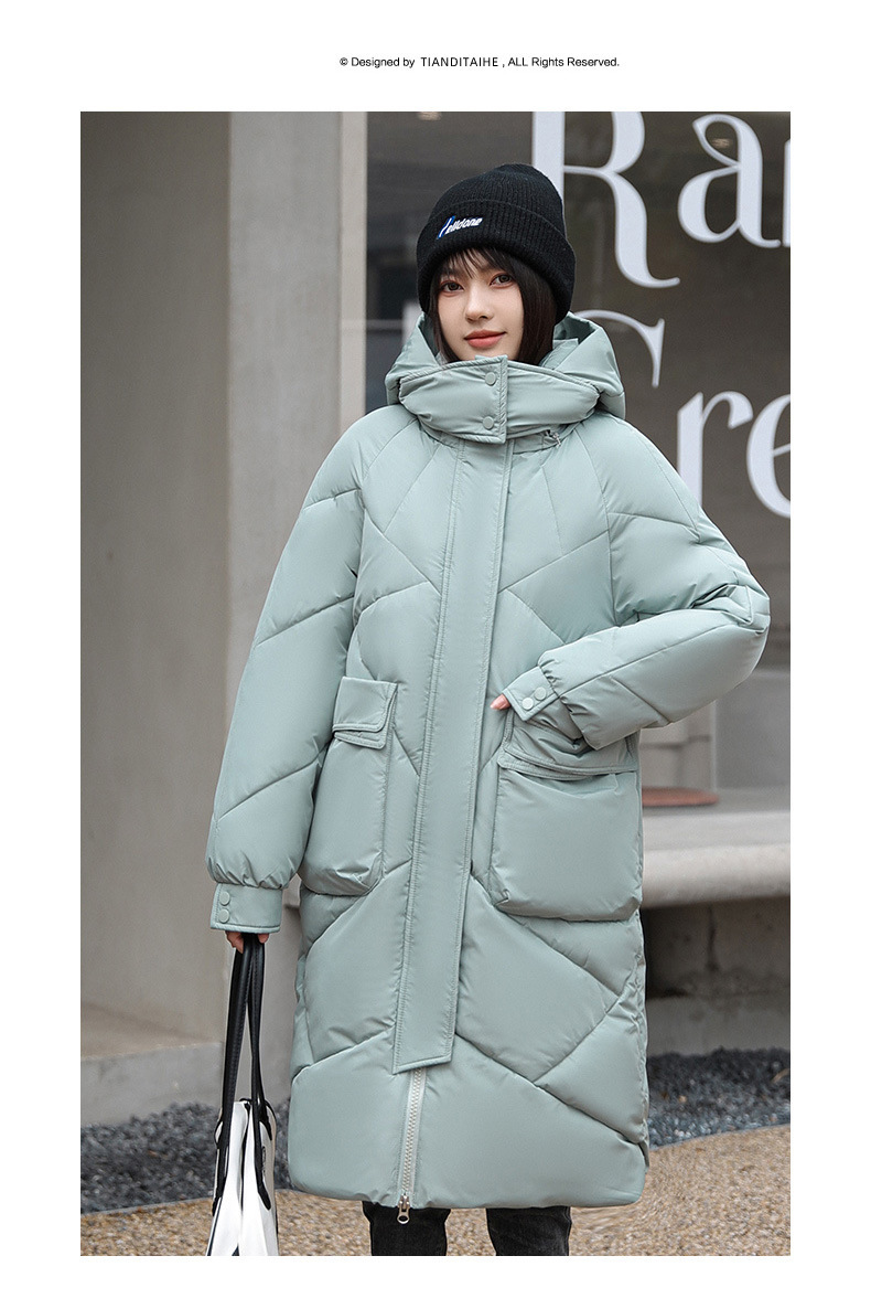 Abrigo de invierno casual de color sólido para mujer._voghion.com