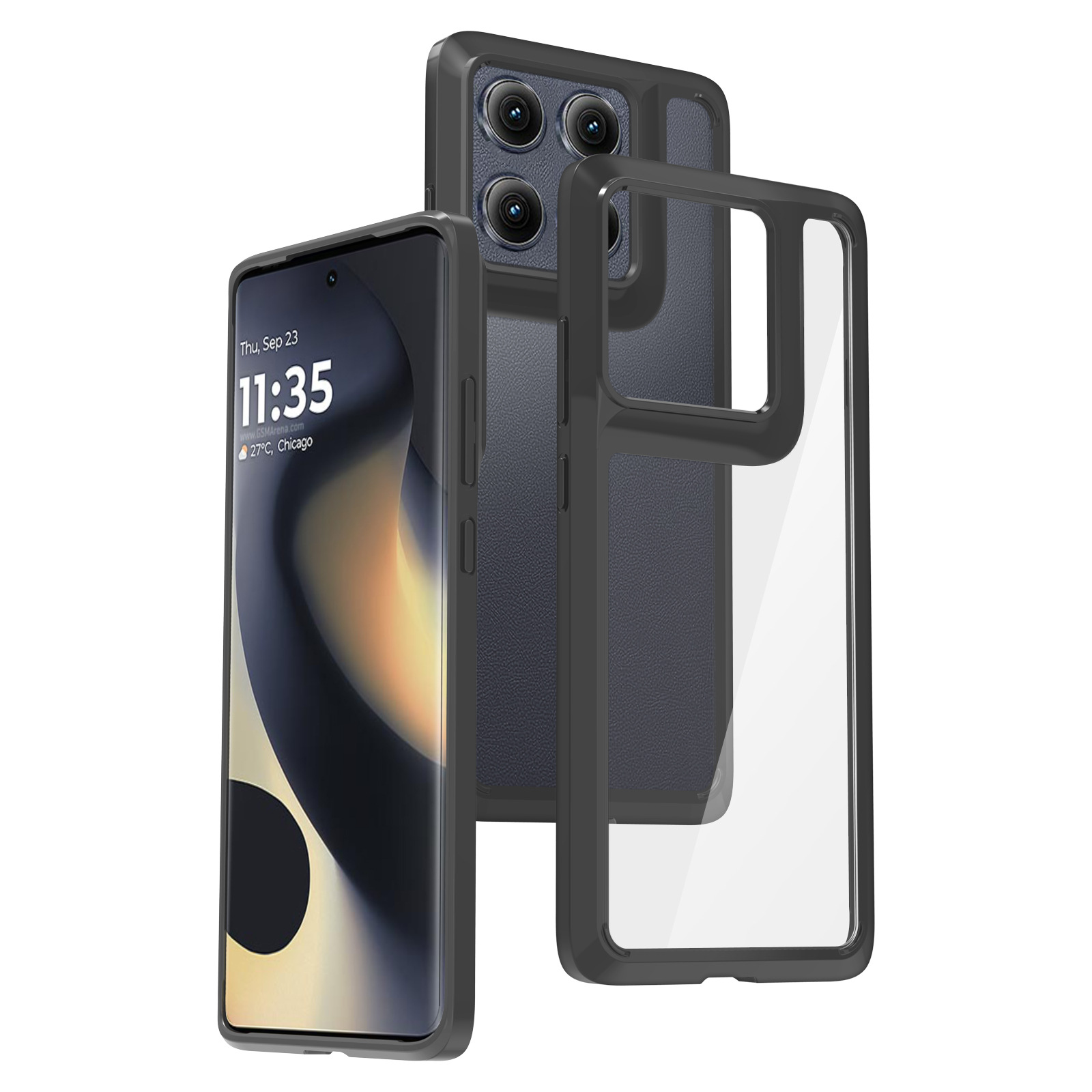 Aplicable a Moto Edge 60 anti-rañazos transparente dos en uno caso de teléfono acrílico contra caídas fábrica de cubierta