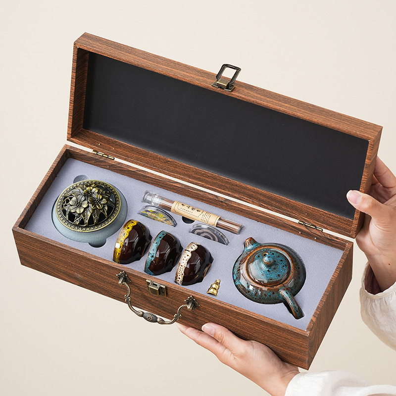 Traditional Chinese Style Forbidden City Cultural and Creative Kung Fu Tea Set Gift Box Souvenir for Foreign Clients and Employees, Practical Gift Traditional Chinese Style Forbidden City Cultural and Creative Kung Fu Tea Set Gift Box Souvenir for Foreign Clients and Employees, Practical Gift
