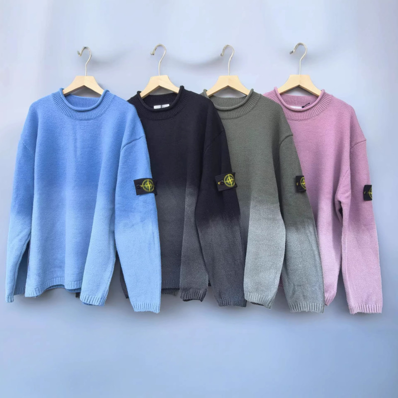 Cross-Border Authentic Version Stone 26Fw Gradient Color Pullover Sweater Versatile for Men and Women Autumn and Winter Knitwear Cross-Border Authentic Version Stone 26Fw Gradient Color Pullover Sweater Versatile for Men and Women Autumn and Winter Knitwear