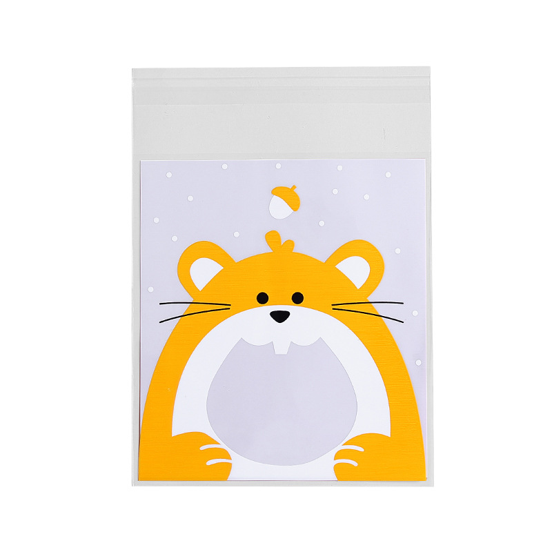 Bolsa de galletas de embalaje para hornear de grado alimenticio bolsa de galletas bolsa ziplock de dibujos animados jabón hecho a mano bolsa de aperitivos dulces 100/bolsa