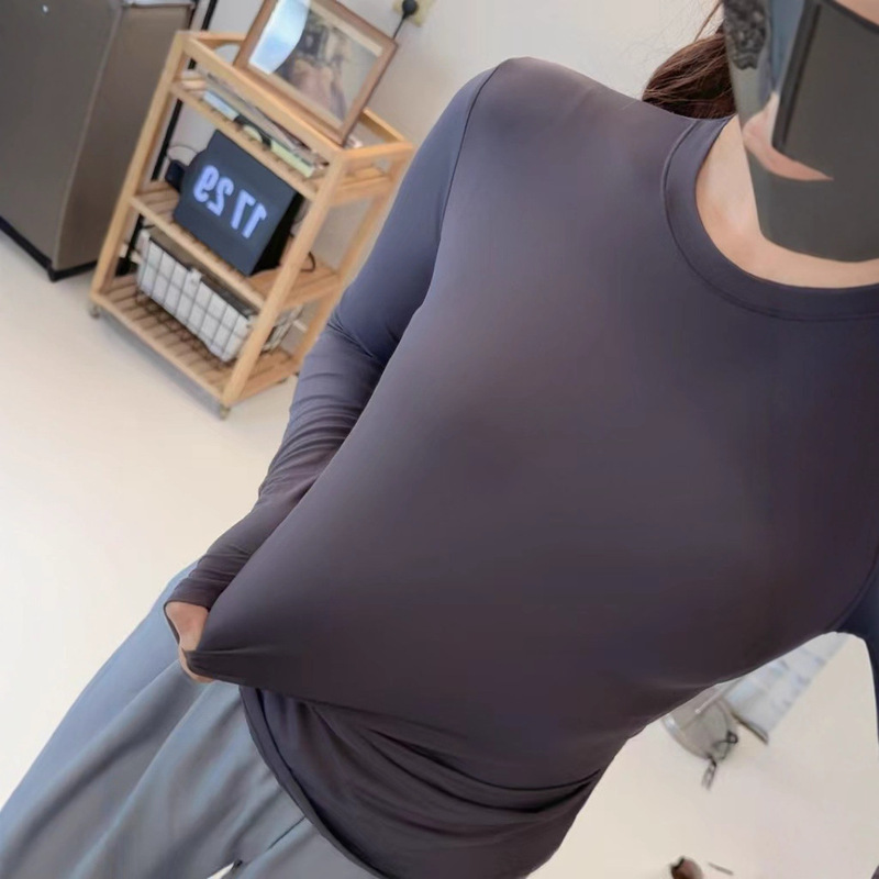高版本新色SKIMS FITS EVERYBODY轻薄长袖圆领T恤防晒上衣弹力|undefined