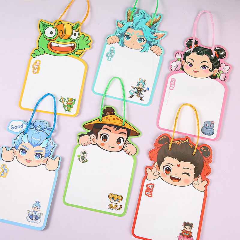 Nezha dibujos animados borrables tablero de dibujo para niños graffiti tablero de dibujo para jardín de infantes educación primaria doble cara borrable escritura tablero de dibujo